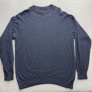 Enzo Mantovani Mens Blue Cashmereu Silk Crewneck Sweater Made in Italy XL
